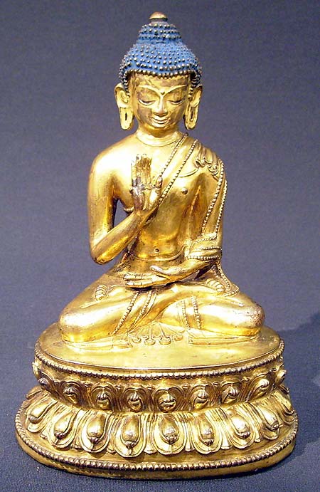 bouddha en bronze dor - Bouddha en bronze dor - Tibet XV-XVI° sicle - archives