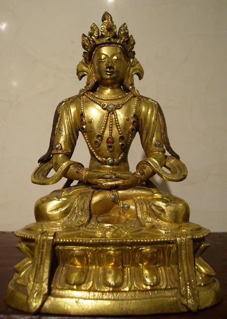 amitayus en bronze dor - Amitayus en bronze dor - Tibet vers 1700 - archives