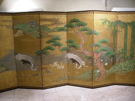 paravent fond or  six panneaux - Paravent fond or  six panneaux -  Japon XVIII-XIX° s. - archives