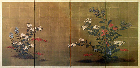 petit paravent 4 feuilles - Petit paravent 4 feuilles - Japon priode Meiji (1868-1912) - paravents