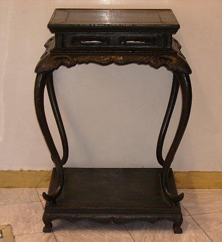 sellette laque noire - sellette laque noire - Fin de la Dynastie Ming XVII° sicle  - mobilier