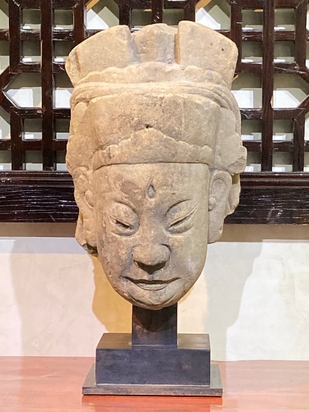t�te de gardien de temple  - T�te de gardien de temple  - P�riode Yuan-Ming XIV° si�cle - sculptures en pierre