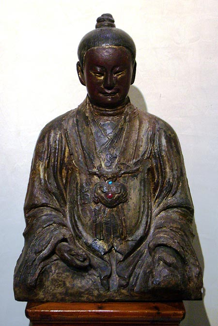 dignitaire en stuc sur bois - Dignitaire en stuc sur bois - Fin Dynastie Yuan / D�but Ming  XIV° si�cle - bois