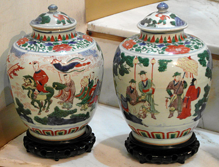 paires de potiches avec couvercles - Paires de potiches avec couvercles - P�riode Transition vers 1650 - porcelaines