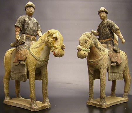 paire d’archers � cheval - Paire d’archers � cheval - Dynastie Ming vers 1600 - terres-cuites