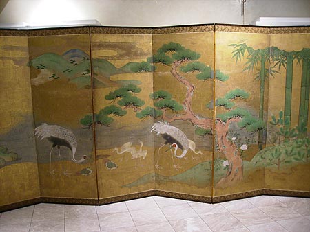 paravent fond or � six panneaux - Paravent fond or � six panneaux -  Japon XVIII-XIX° s. - archives