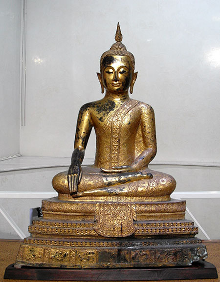 grand bouddha en bronze dor� - Grand Bouddha en bronze dor� - THAILANDE �poque Rattanakosin vers 1800 - archives