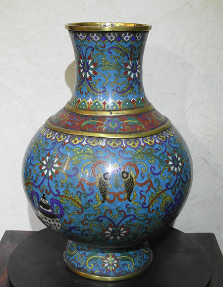 grand vase cloisonn� - Grand vase cloisonn� - Dynastie Qing XIX ° si�cle H.41cm - bronzes