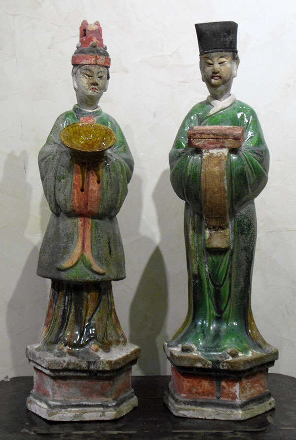 couple de porteurs d’offrandes - Couple de porteurs d’offrandes - Dynastie Ming XVI�me si�cle  - archives