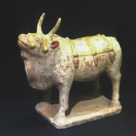 buffle avec traces de polychromie et dorure - buffle avec traces de polychromie et dorure - Dynastie des Qi du Nord (549-577) - terres-cuites