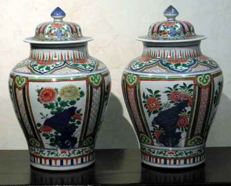 paire de potiches wucai - Paire de potiches wucai - Epoque Transition XVII° si�cle - archives